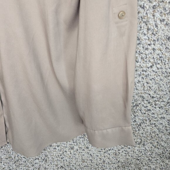 Chicos Top Womens 2 US Large Beige Button Up Roll Tab Sleeve Collared Casual - Picture 2 of 7